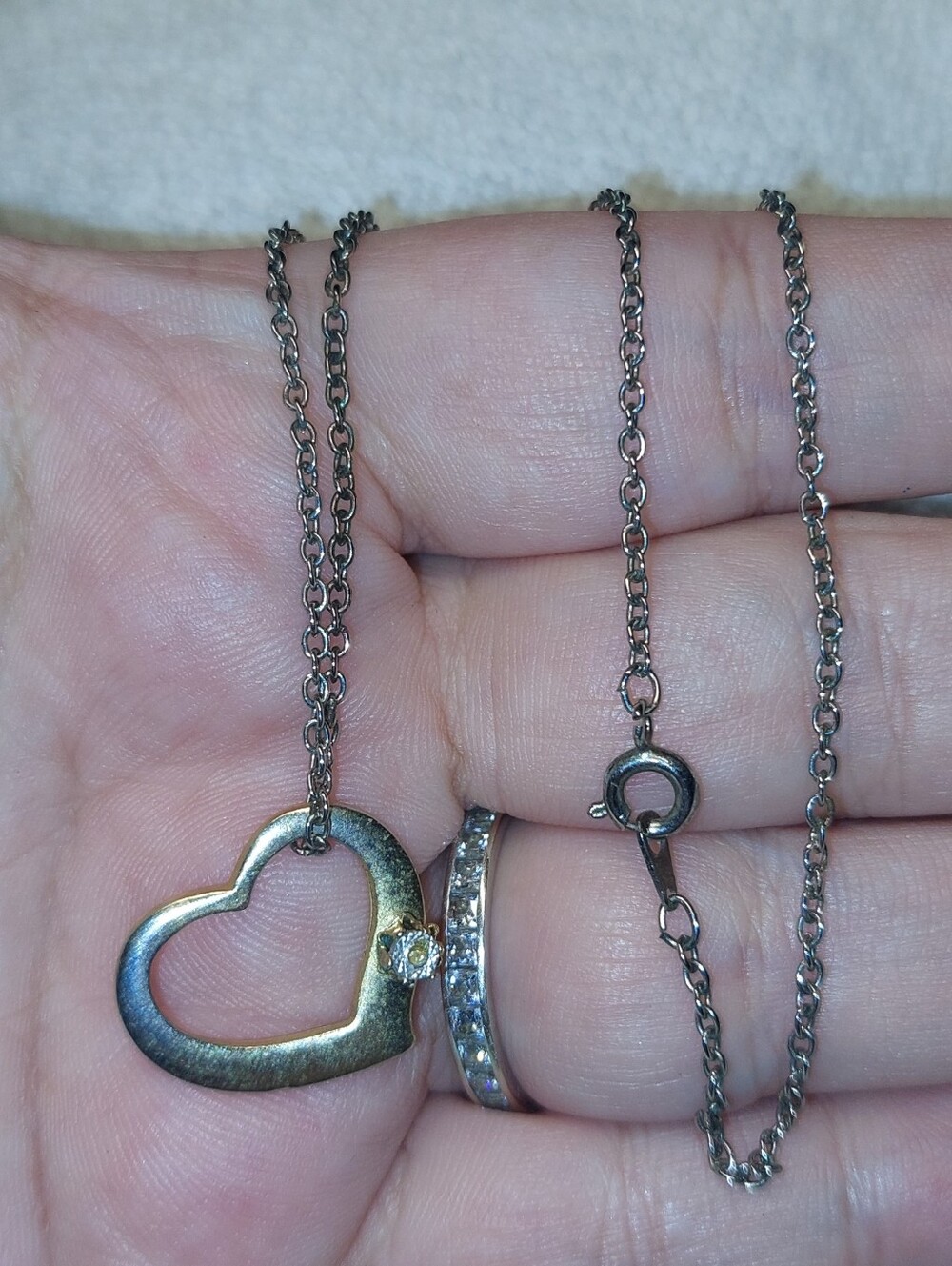 Delicate Heart Pendant Necklace in GoldTone - Women's Jewelry